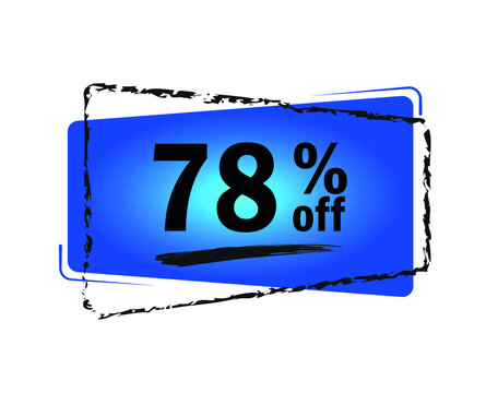 Special Offer With 78% Discount. Blue Promotion Tag For Big Sales