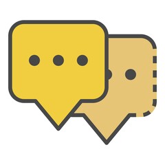 Fototapeta premium Double chat bubble icon. Outline double chat bubble vector icon color flat isolated on white