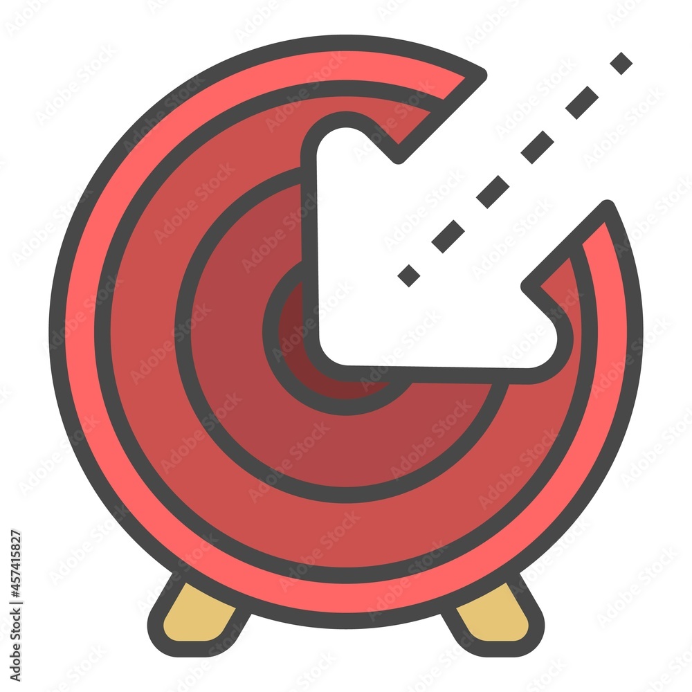 Poster target arrow icon. outline target arrow vector icon color flat isolated on white