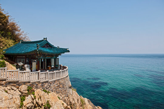 Pavilion by the coast at the Naksansa Temple / Korea