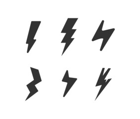 Hand drawn doodle of lightning bolts, thunder bolt.