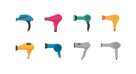 Hairdryer icon in cartoon style, hair dryer. 