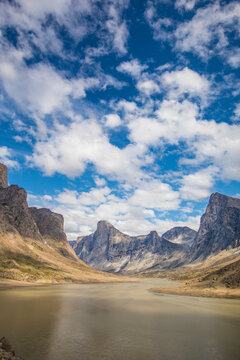 Weasel River And Mount Thor, Baffin Island, Canada.