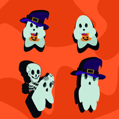 Colección de fantasmitas tiernos para Halloween