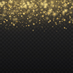 Yellow dust particles, golden sparks, lights, star