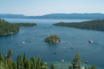 Tahoe lake island