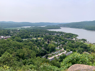 Fototapeta na wymiar Cold Springs panorama from the top of Breakneck Ridge in upstate New York