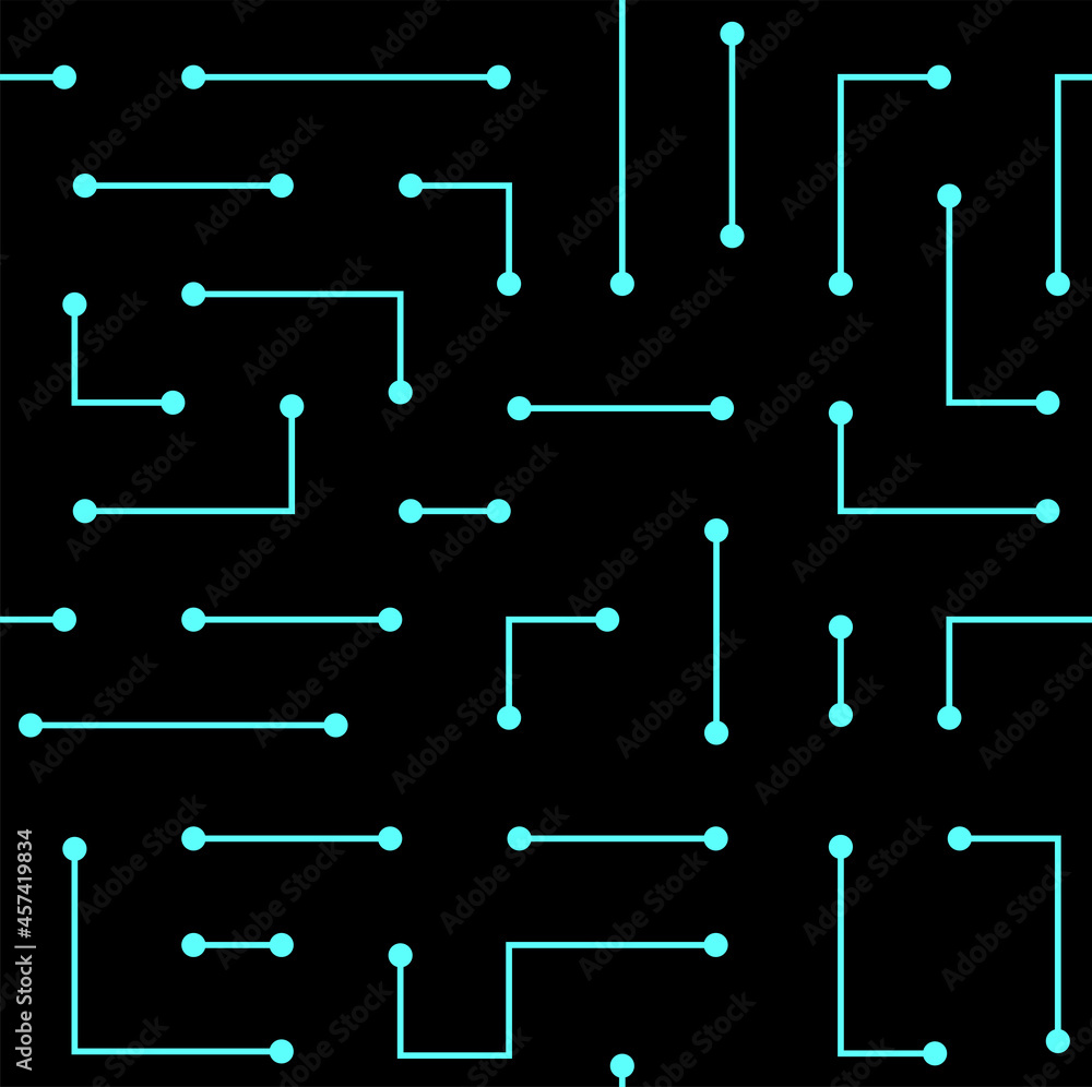 Leinwandbilder Technology background with micro circuit board. Seamless high tech pattern. IT texture. Stock vector illustration.