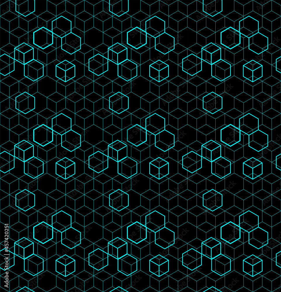 Poster high tech seamless vector texture. circuit board pattern in modern technology colors