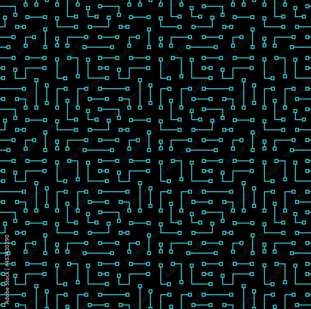 Aufkleber high tech seamless vector texture. circuit board pattern in modern technology colors
