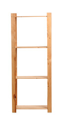 Empty bookcase on white background