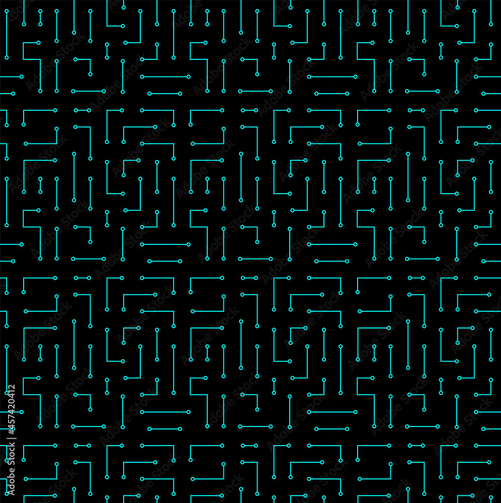 Aufkleber high tech seamless vector texture. circuit board pattern in modern technology colors