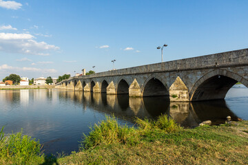 Fototapeta na wymiar Mustafa Pasha Bridge (Old Bridge) in town of Svilengrad, Bulgaria