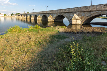 Fototapeta na wymiar Mustafa Pasha Bridge (Old Bridge) in town of Svilengrad, Bulgaria