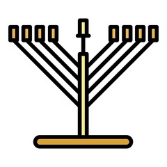 Candle stand icon. Outline candle stand vector icon color flat isolated on white