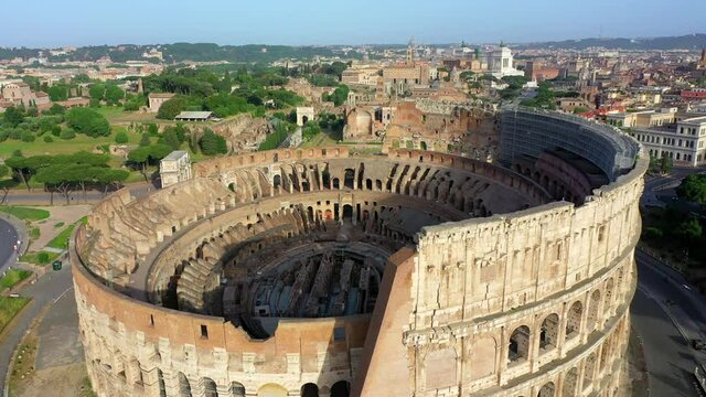 Video Stock Il colosseo a Roma ripresa aerea con drone del colosseo,  Amphitheatrum Flavium. | Adobe Stock