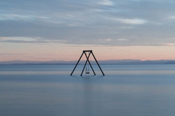 Salton sea lake swing sunset