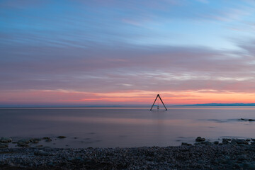 Salton sea lake swing sunset