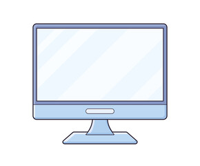 Modern computer blank monitor screen isolated