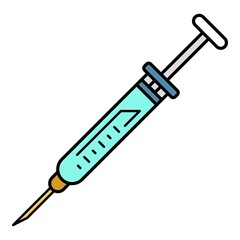 Medical new syringe icon. Outline medical new syringe vector icon color flat isolated on white