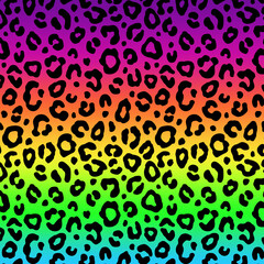 Rainbow Leopard Print Digital Background 