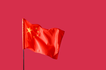 Flag of China on color background