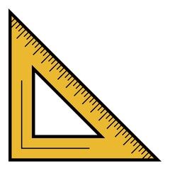 School angle ruler icon. Outline school angle ruler vector icon color flat isolated on white