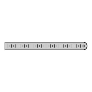 School ruler icon. Outline school ruler vector icon color flat isolated on white
