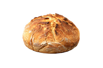 Freshly backed homemade bread isolated on white background