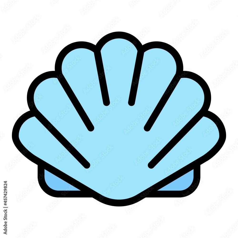 Poster seashell icon. outline illustration of seashell vector icon color flat isolated on white