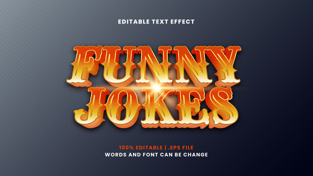 Funny jokes editable text effect in modern 3d style