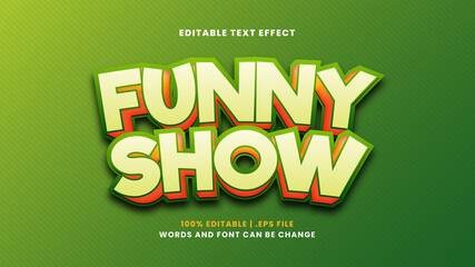 Funny show editable text effect in modern 3d style