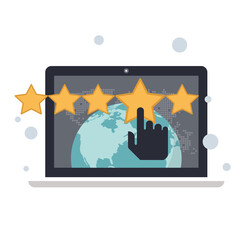 Feedback. Rating on customer service illustration. Website rating feedback and review concept. Flat vector illustration