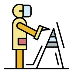 Welder weld metal icon. Outline welder weld metal vector icon color flat isolated on white