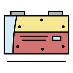 Welder machine equipment icon. Outline welder machine equipment vector icon color flat isolated on white