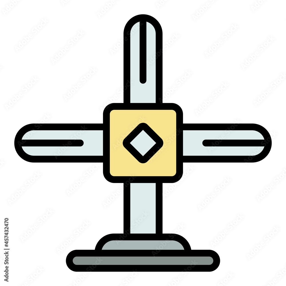 Poster scaffolding cross icon. outline illustration of scaffolding cross vector icon color flat isolated on