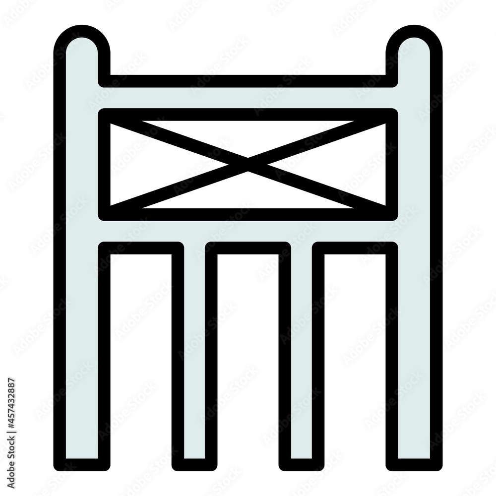 Poster scaffold structure icon. outline illustration of scaffold structure vector icon color flat isolated 