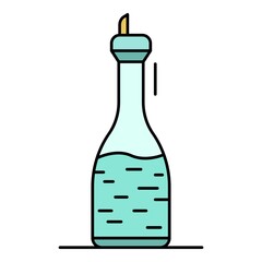 Fresh vinegar icon. Outline fresh vinegar vector icon color flat isolated on white