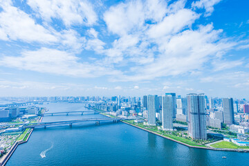 東京ベイエリアの都市風景 Tokyo city skyline , Japan.