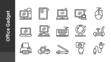 office Gadget icon, isolated electronic gadget outline icon on light background, perfect for website, blog,  logo, graphic design, social media, UI, mobile app, EPS 10 vector illustration