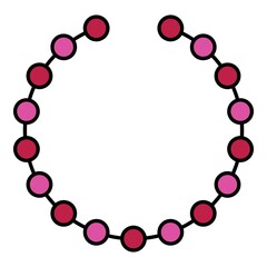 Pearl necklace icon. Outline pearl necklace vector icon color flat isolated on white