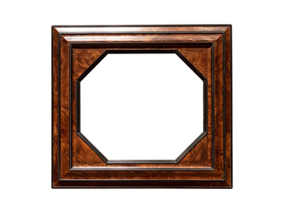 Vintage wooden frame isolated on white background