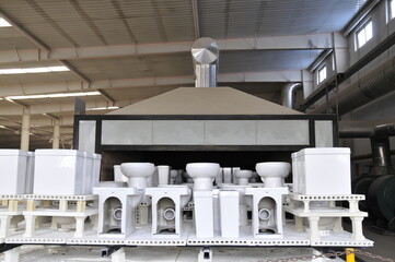 Ceramic products in the workshop