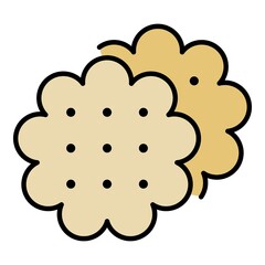 Flower biscuit icon. Outline flower biscuit vector icon color flat isolated on white
