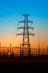 High voltage electric tower line