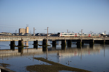 EOSRP.山口県岩国、水面列車。