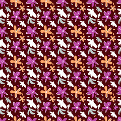 Beautiful abstract flower seamless pattern
