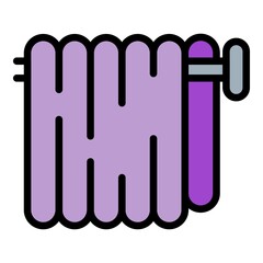 Bathroom towel icon. Outline bathroom towel vector icon color flat isolated on white