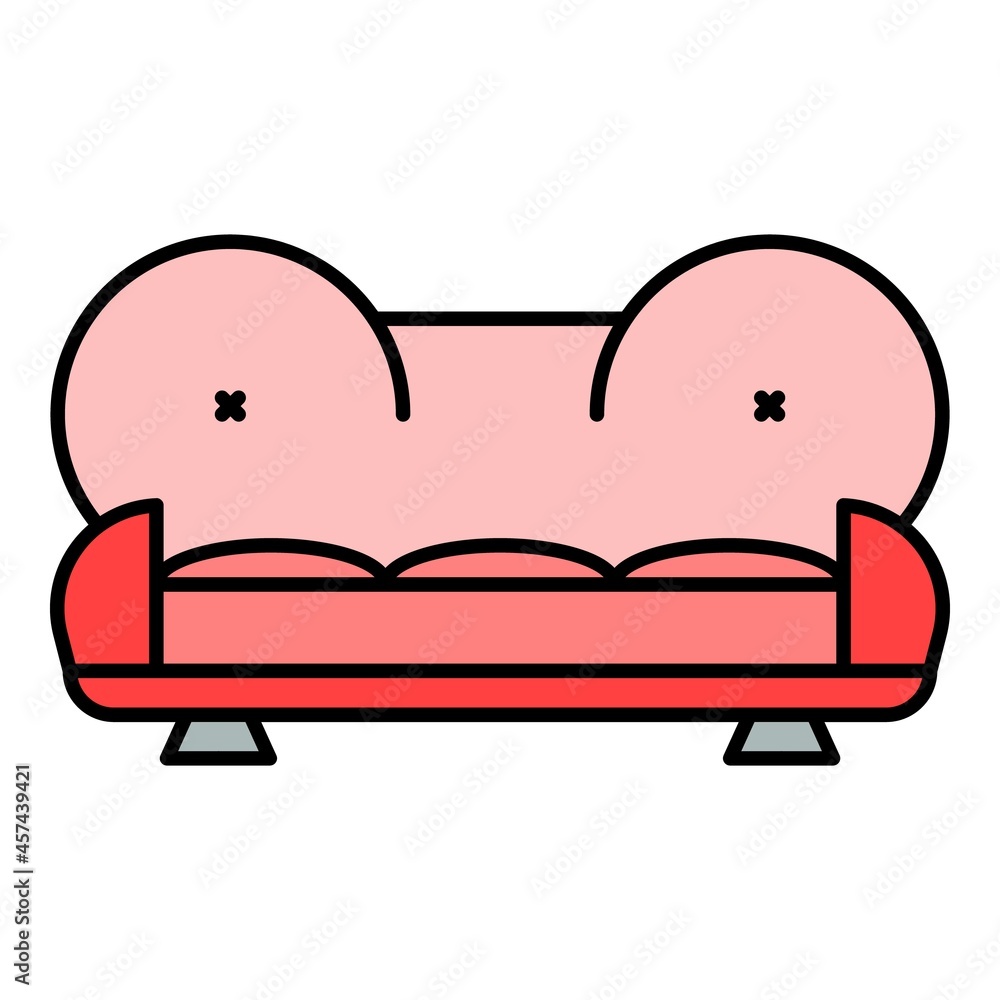 Poster camel sofa icon. outline camel sofa vector icon color flat isolated on white
