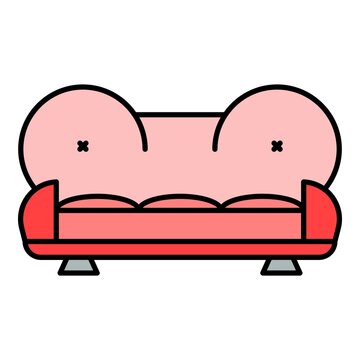 recommend clip art: Camel sofa icon. Outline camel sofa vector icon color flat isolated on white